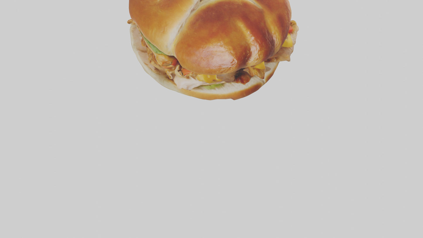 3D model Roast chicken sandwich model VR / AR / low-poly