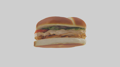 3D model Roast chicken sandwich model VR / AR / low-poly