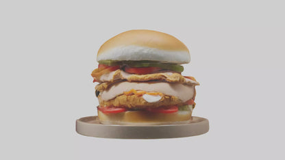 3D model Roast chicken sandwich model VR / AR / low-poly