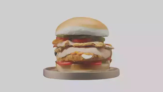 3D model Roast chicken sandwich model VR / AR / low-poly
