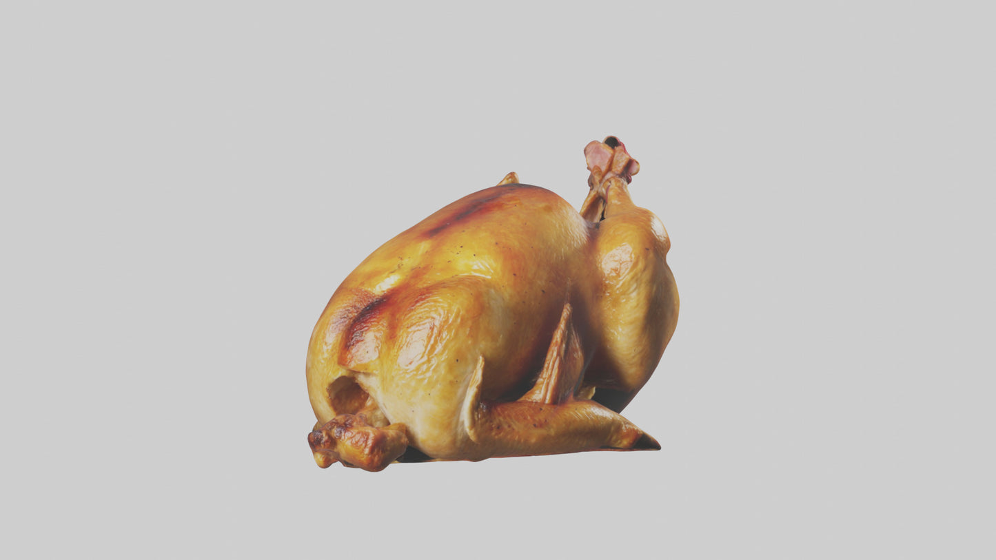 3D model Roasted chicken model VR / AR / low-poly