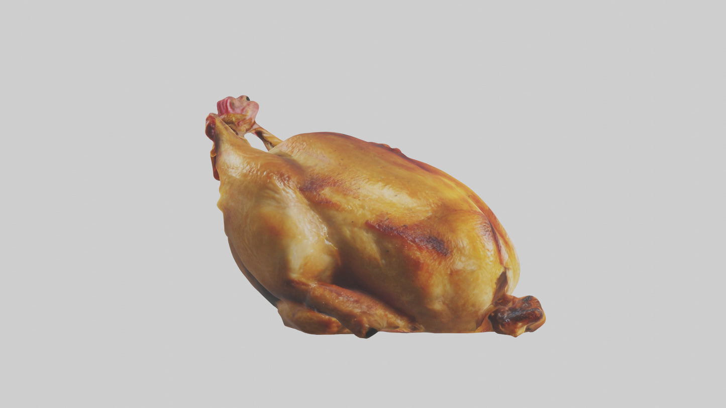 3D model Roasted chicken model VR / AR / low-poly