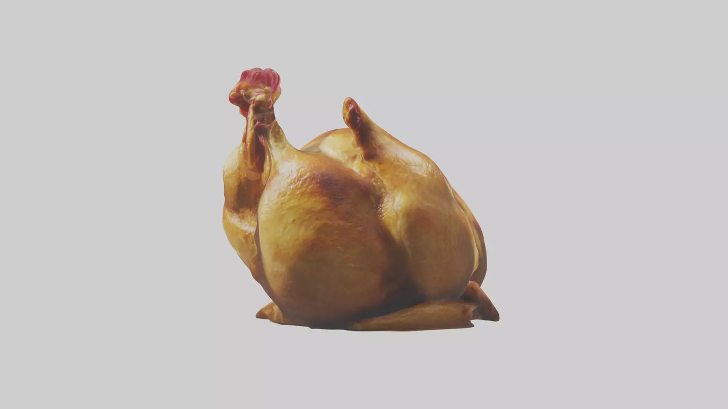 3D model Roasted chicken model VR / AR / low-poly
