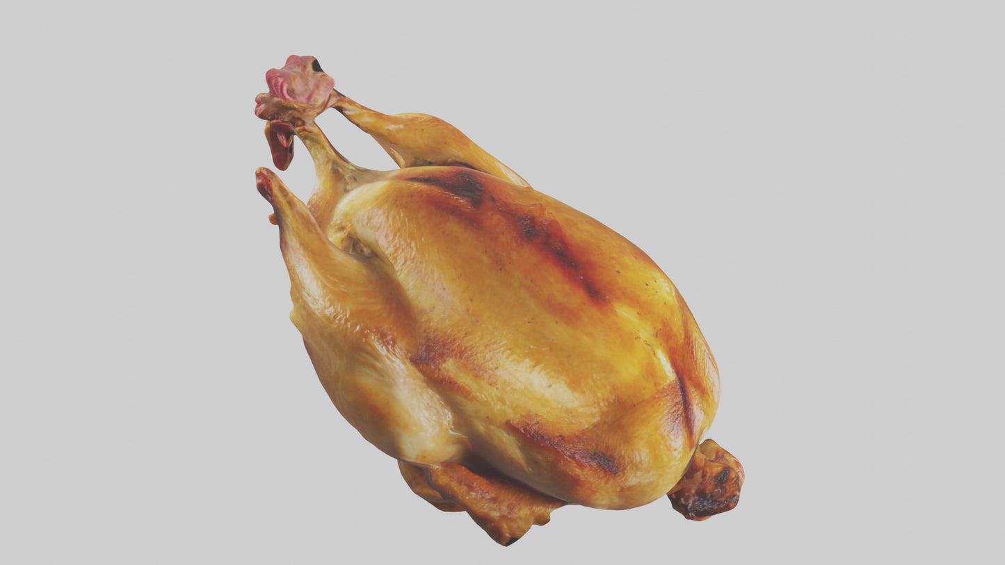 3D model Roasted chicken model VR / AR / low-poly