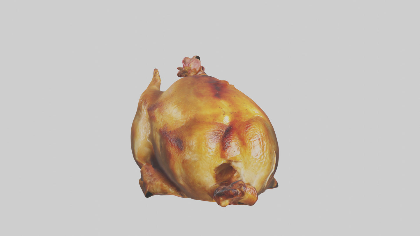 3D model Roasted chicken model VR / AR / low-poly