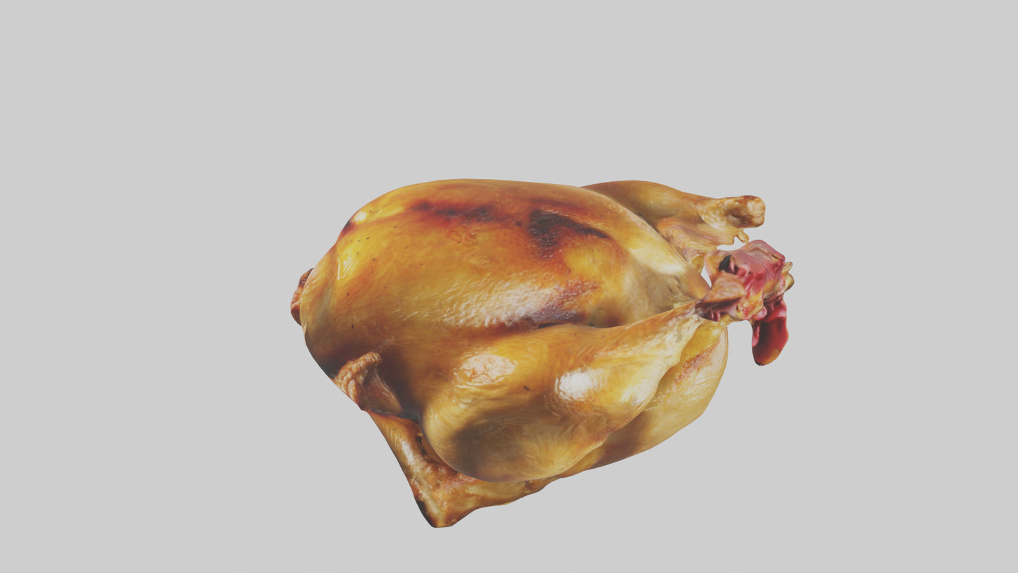 3D model Roasted chicken model VR / AR / low-poly