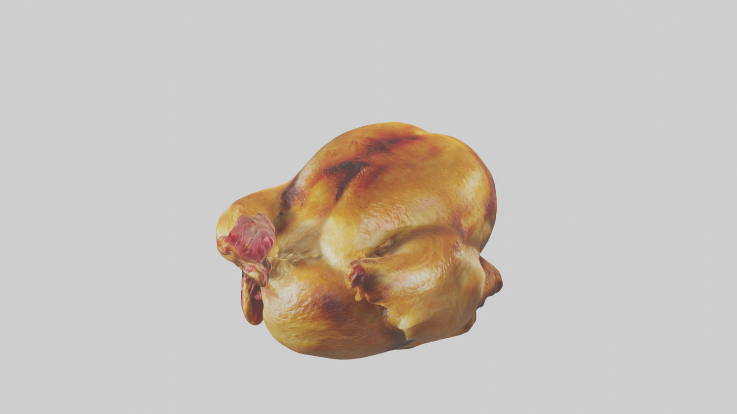 3D model Roasted chicken model VR / AR / low-poly