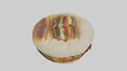 Roasted vegetable sandwich model VR / AR / low-poly