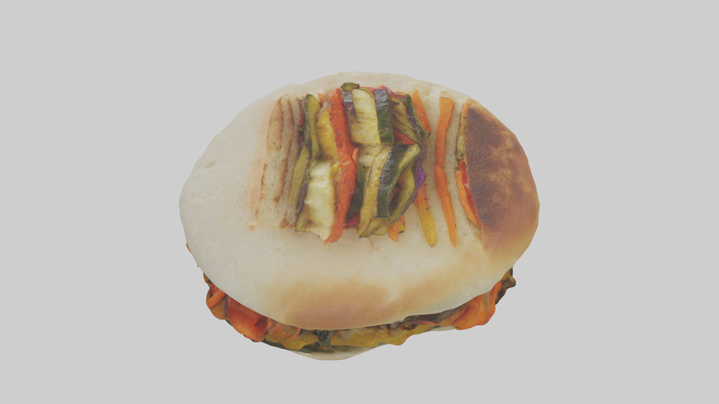 Roasted vegetable sandwich model VR / AR / low-poly