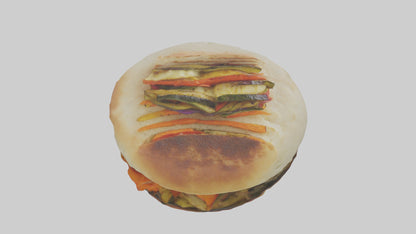 Roasted vegetable sandwich model VR / AR / low-poly