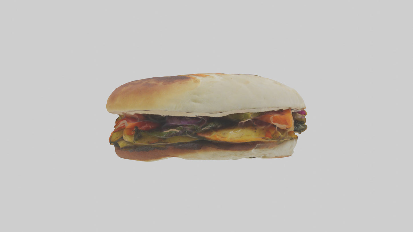 Roasted vegetable sandwich model VR / AR / low-poly