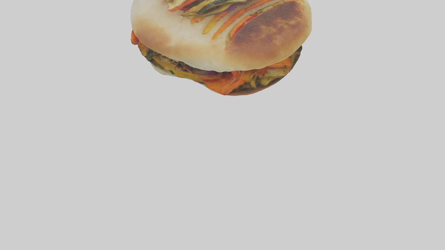 Roasted vegetable sandwich model VR / AR / low-poly