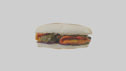Roasted vegetable sandwich model VR / AR / low-poly