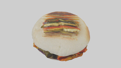 Roasted vegetable sandwich model VR / AR / low-poly