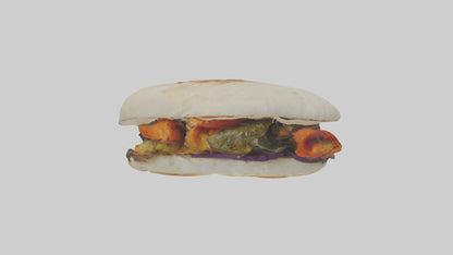 Roasted vegetable sandwich model VR / AR / low-poly