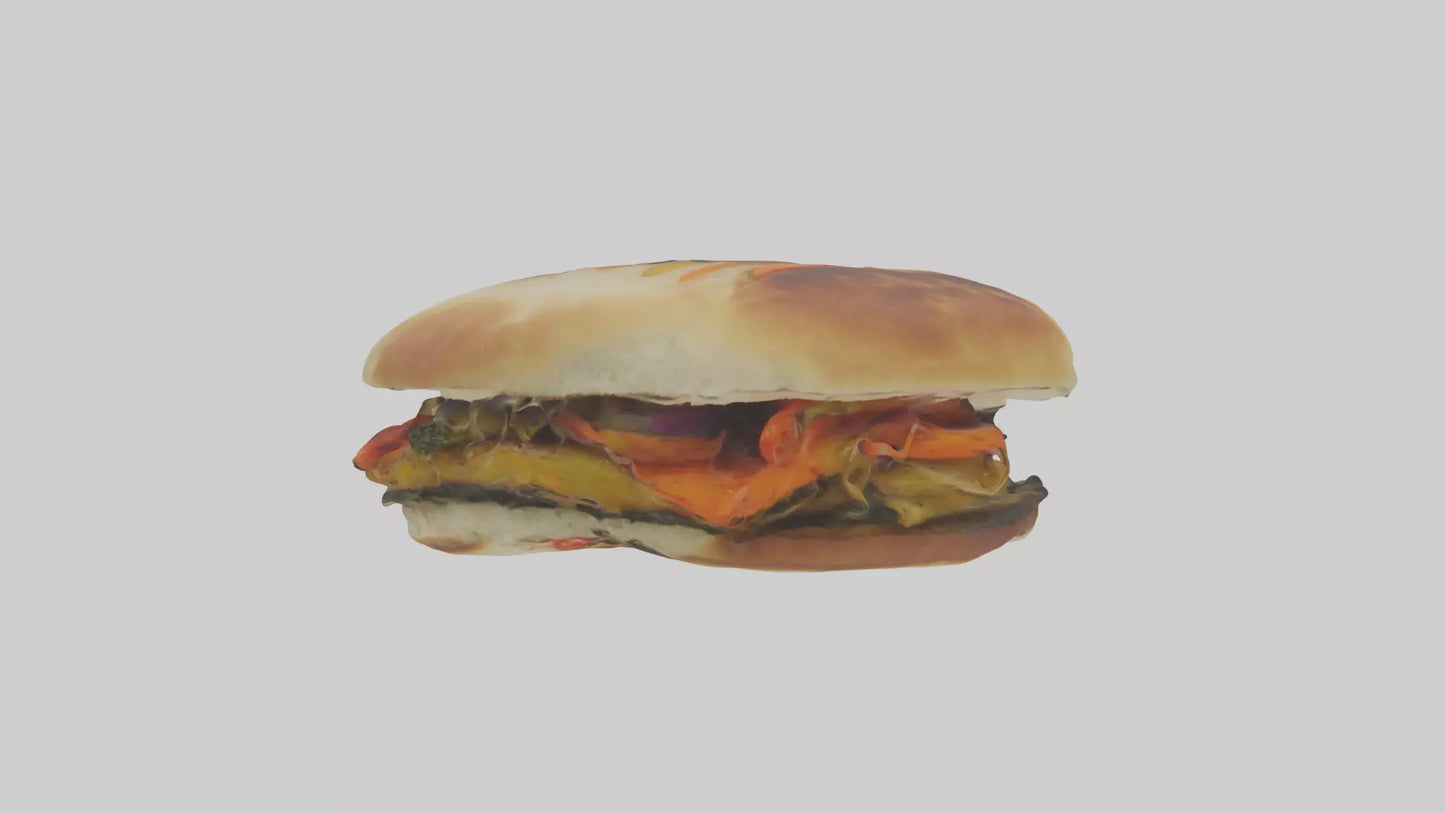 Roasted vegetable sandwich model VR / AR / low-poly