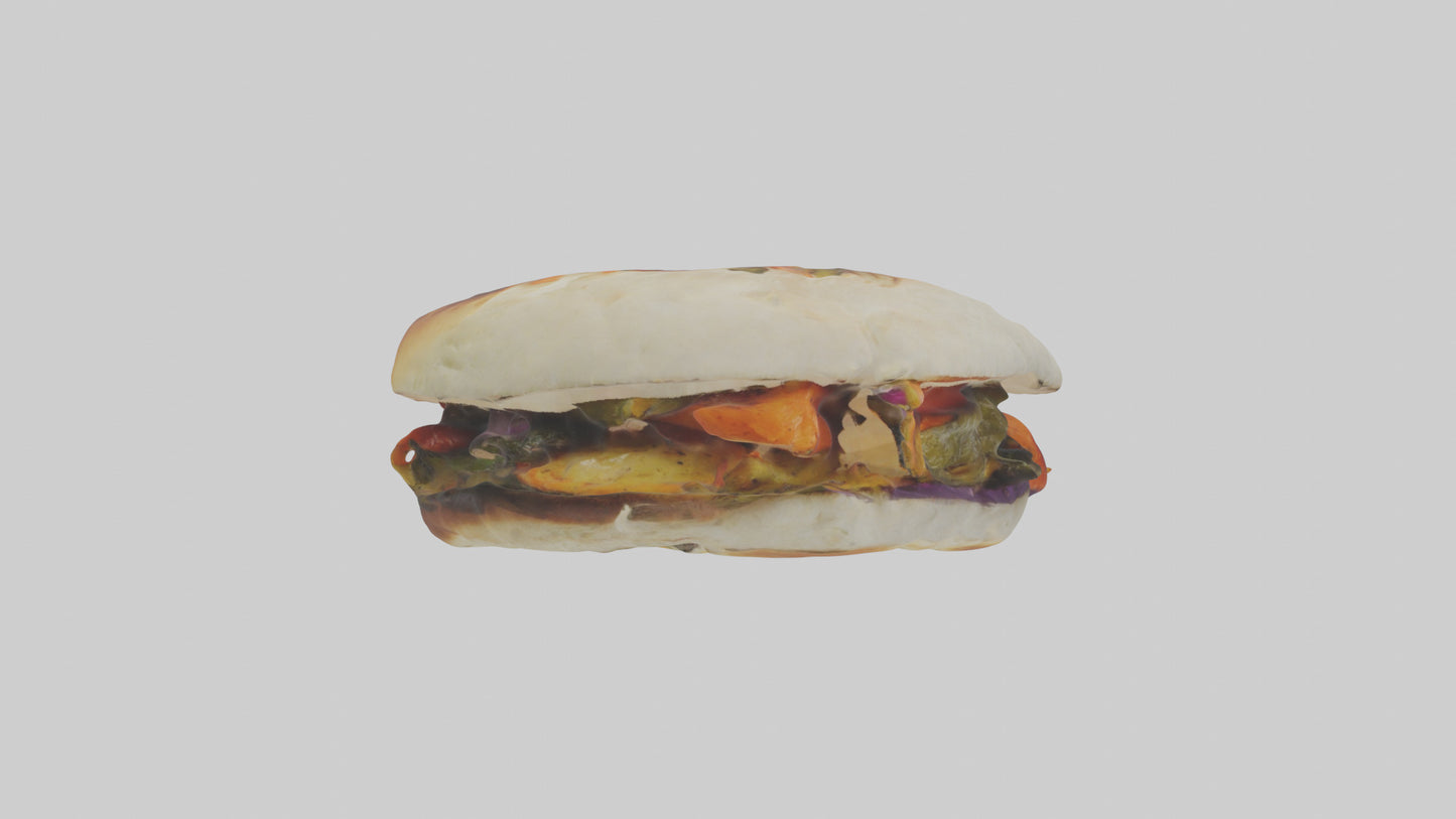 Roasted vegetable sandwich model VR / AR / low-poly