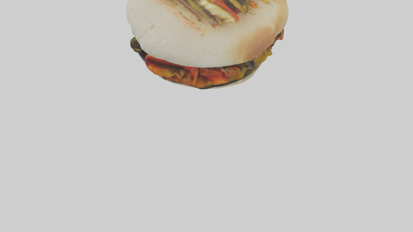 Roasted vegetable sandwich model VR / AR / low-poly