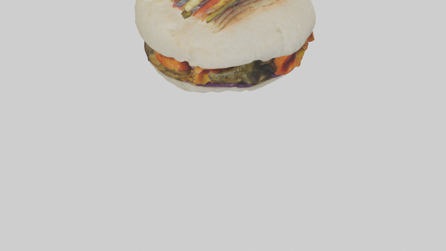 Roasted vegetable sandwich model VR / AR / low-poly
