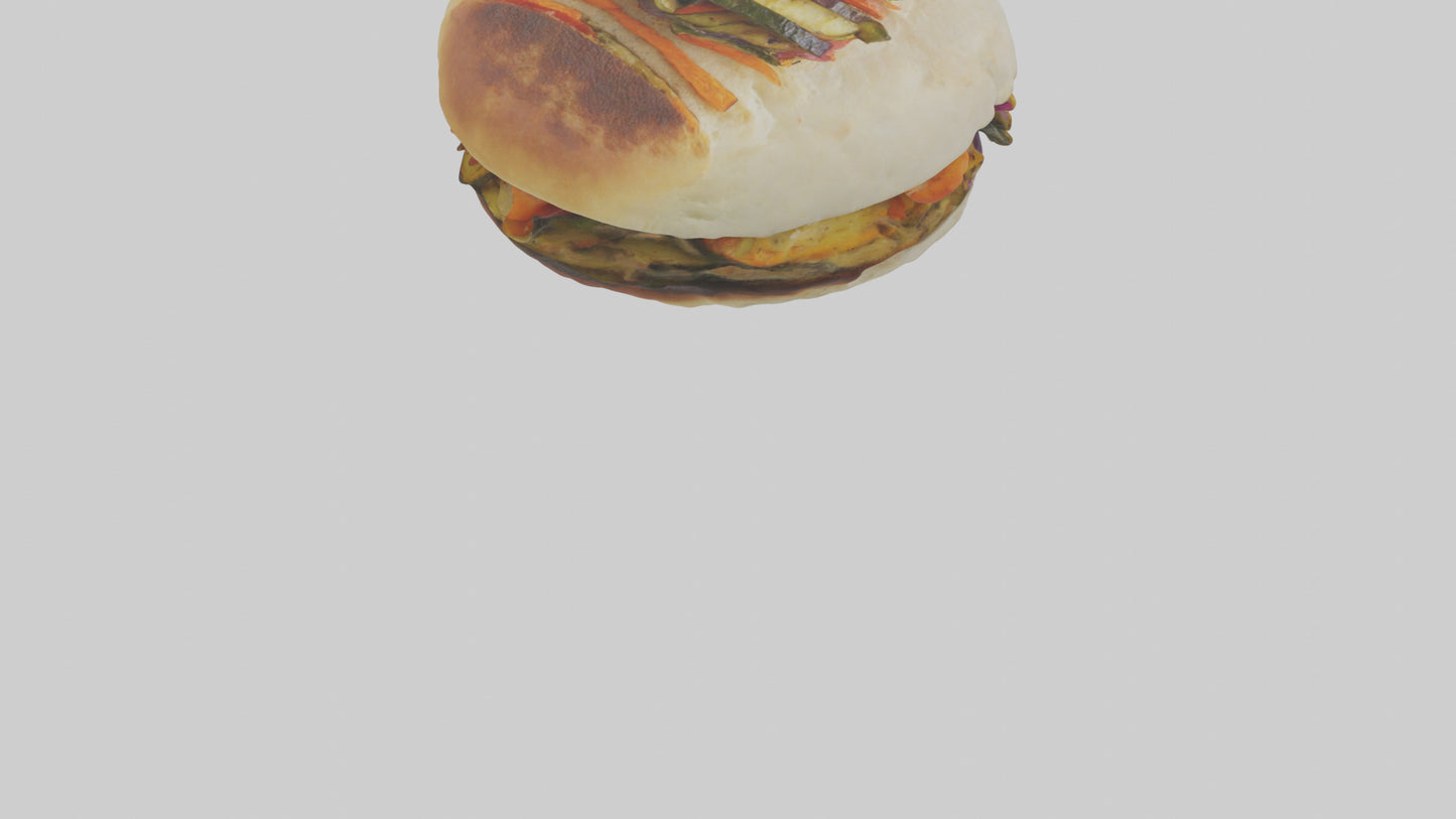 Roasted vegetable sandwich model VR / AR / low-poly