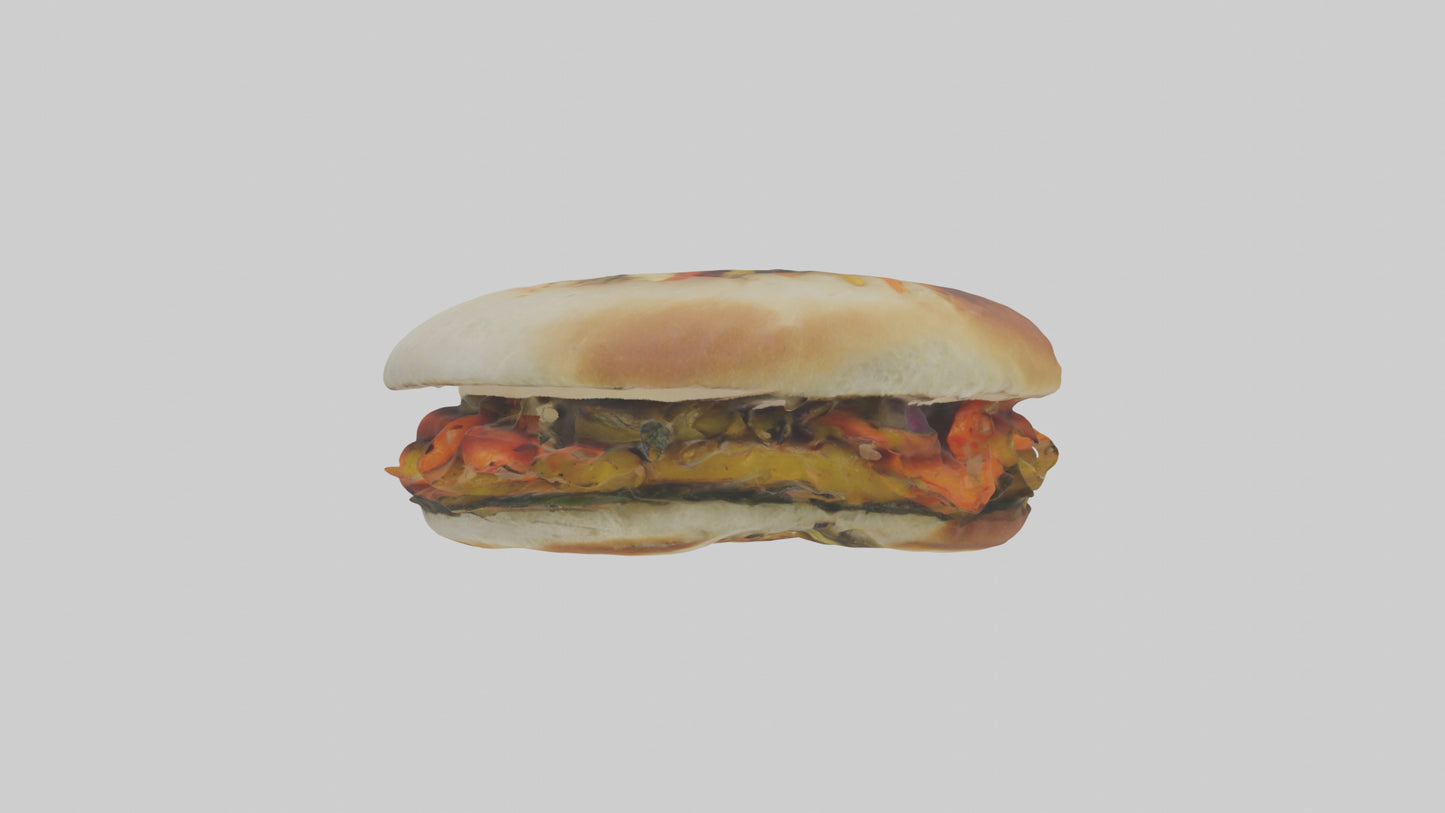 Roasted vegetable sandwich model VR / AR / low-poly