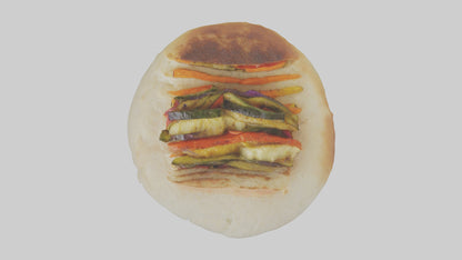 Roasted vegetable sandwich model VR / AR / low-poly