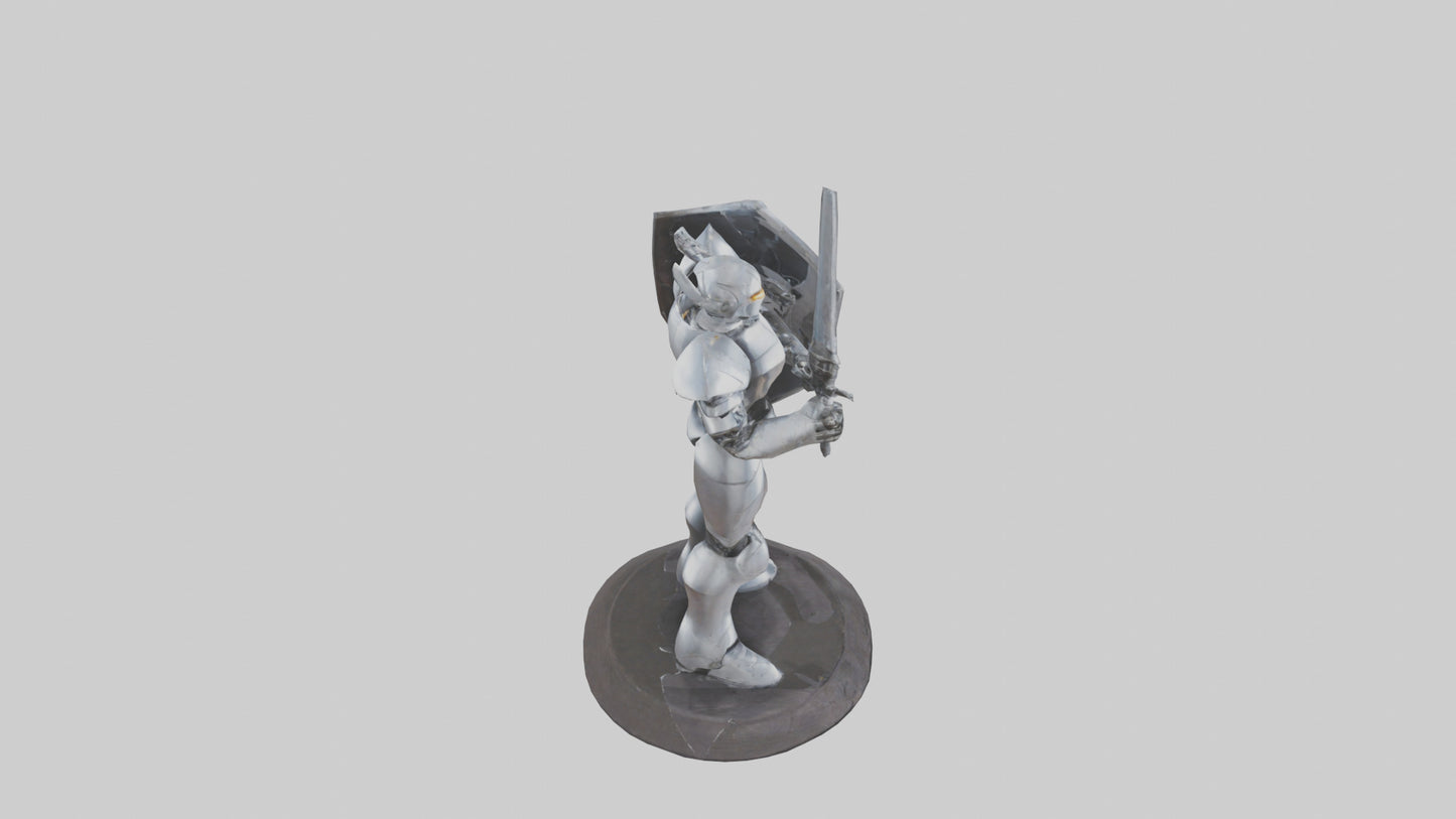 3D model RoboKnight statue model VR / AR / low-poly