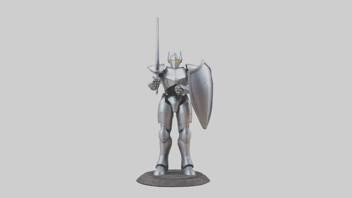 3D model RoboKnight statue model VR / AR / low-poly