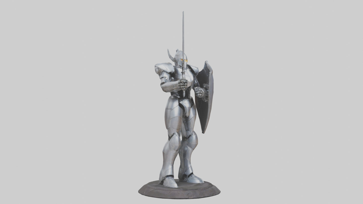 3D model RoboKnight statue model VR / AR / low-poly