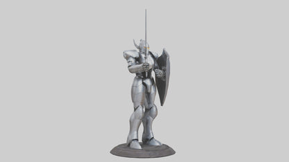 3D model RoboKnight statue model VR / AR / low-poly
