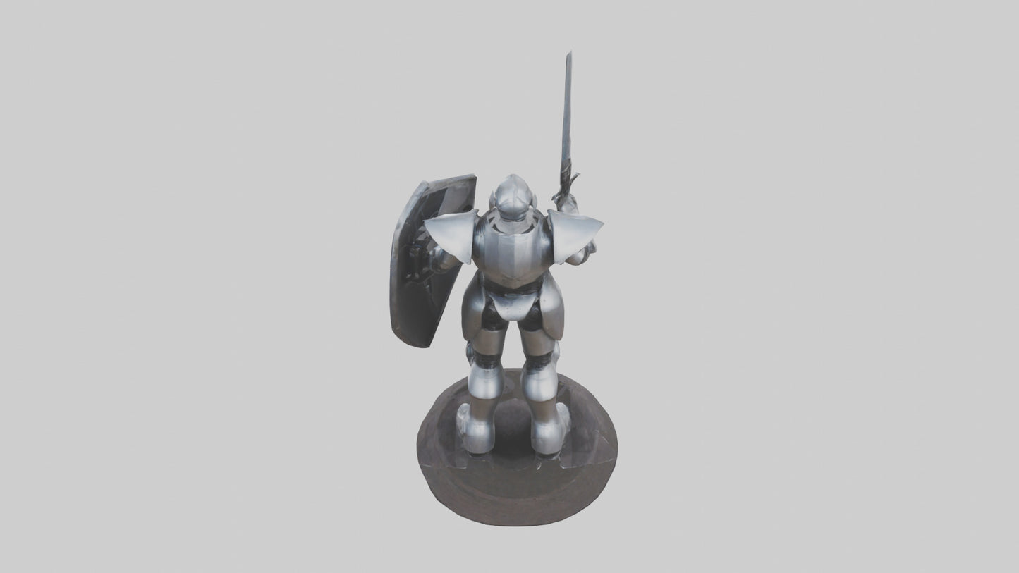 3D model RoboKnight statue model VR / AR / low-poly