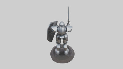 3D model RoboKnight statue model VR / AR / low-poly