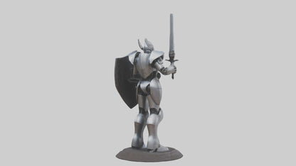 3D model RoboKnight statue model VR / AR / low-poly
