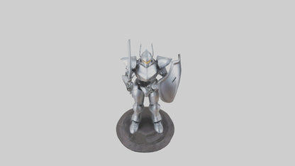 3D model RoboKnight statue model VR / AR / low-poly