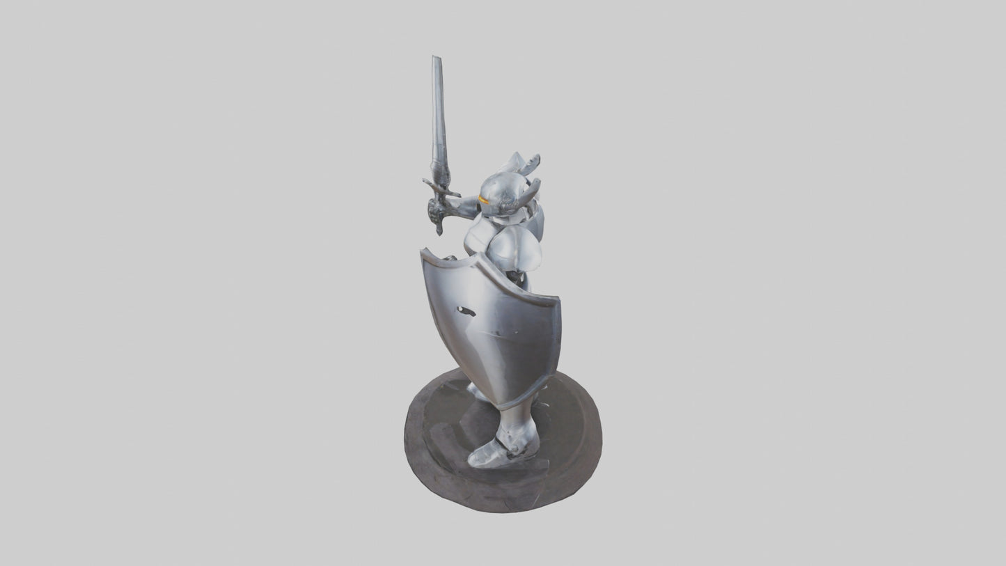 3D model RoboKnight statue model VR / AR / low-poly