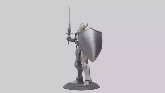 3D model RoboKnight statue model VR / AR / low-poly