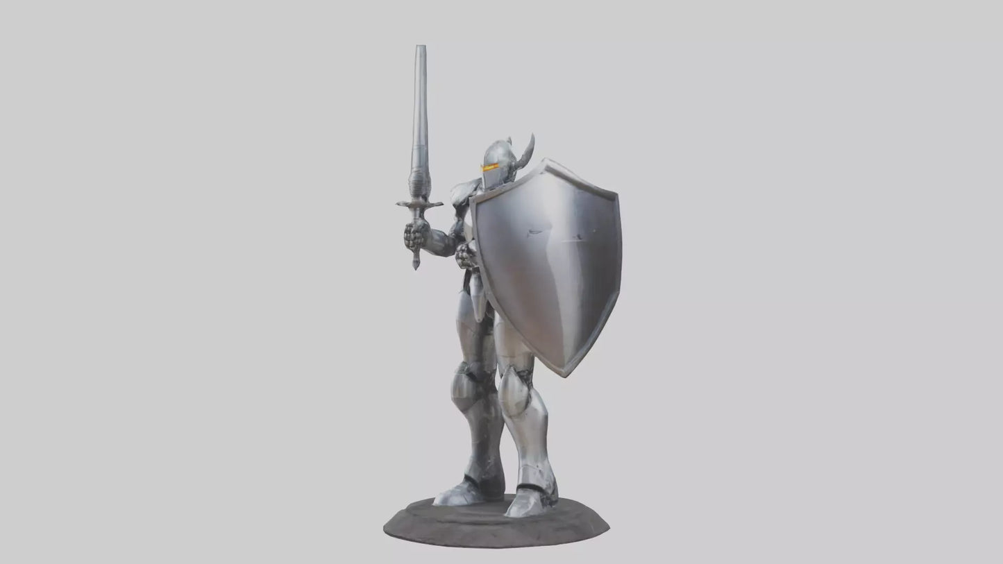 3D model RoboKnight statue model VR / AR / low-poly