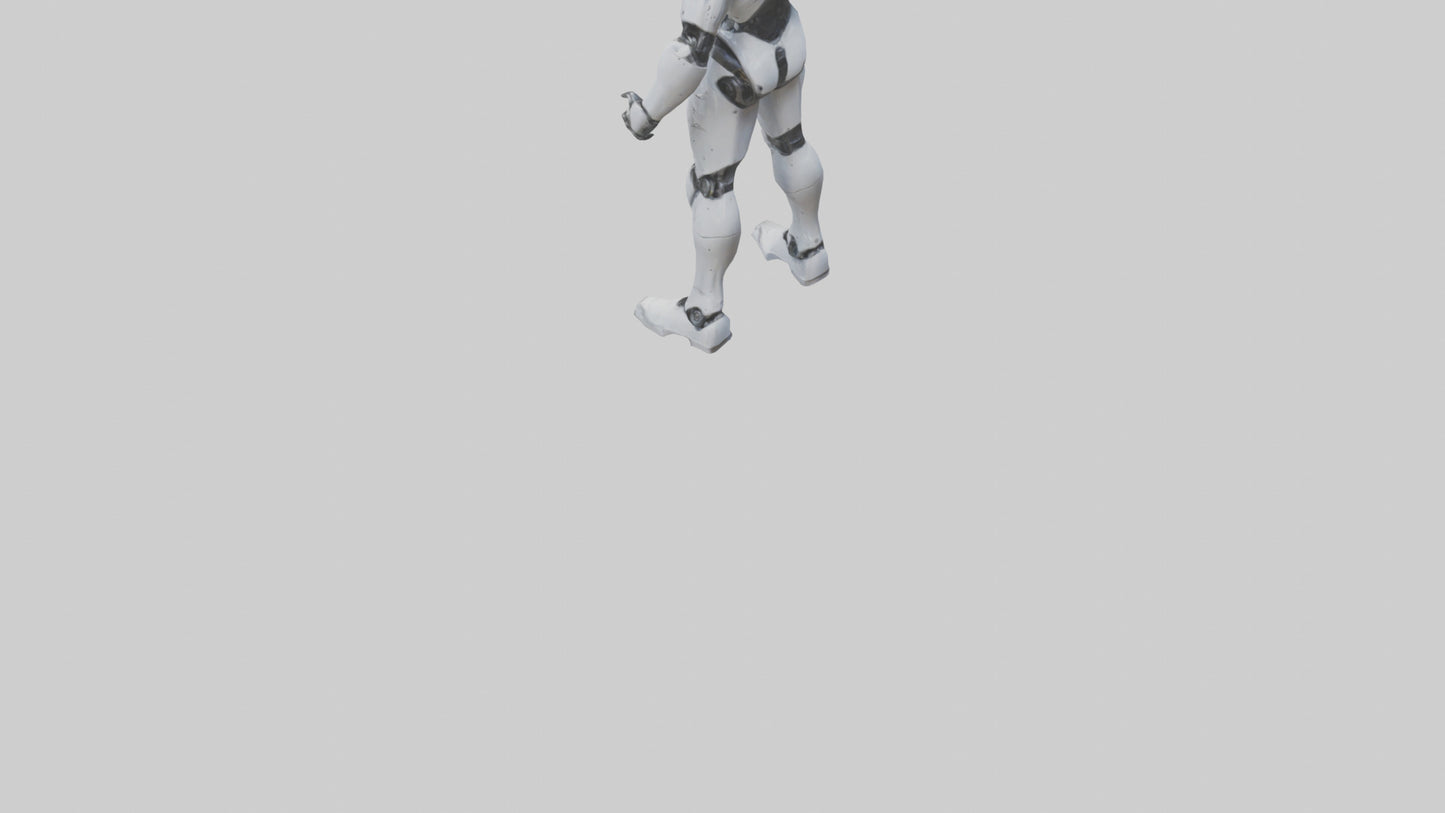 Robot Assassin statue model VR / AR / low-poly