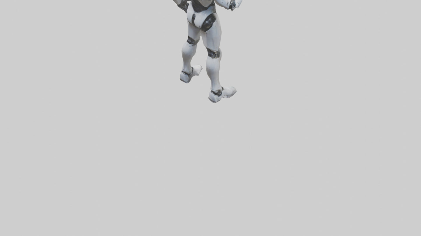Robot Assassin statue model VR / AR / low-poly