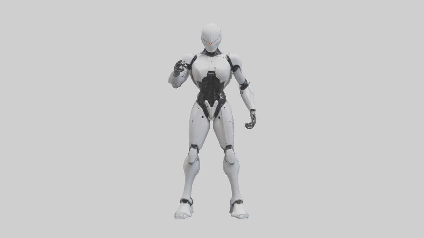 Robot Assassin statue model VR / AR / low-poly