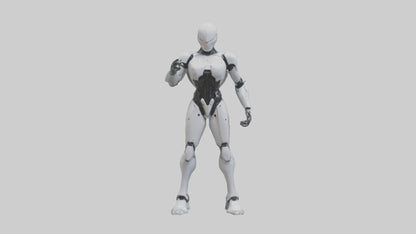 Robot Assassin statue model VR / AR / low-poly