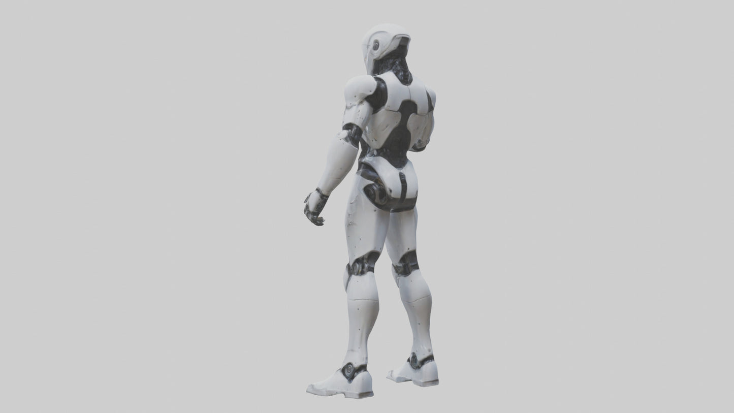 Robot Assassin statue model VR / AR / low-poly