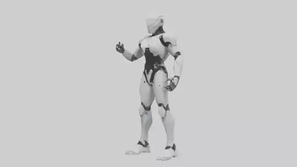Robot Assassin statue model VR / AR / low-poly