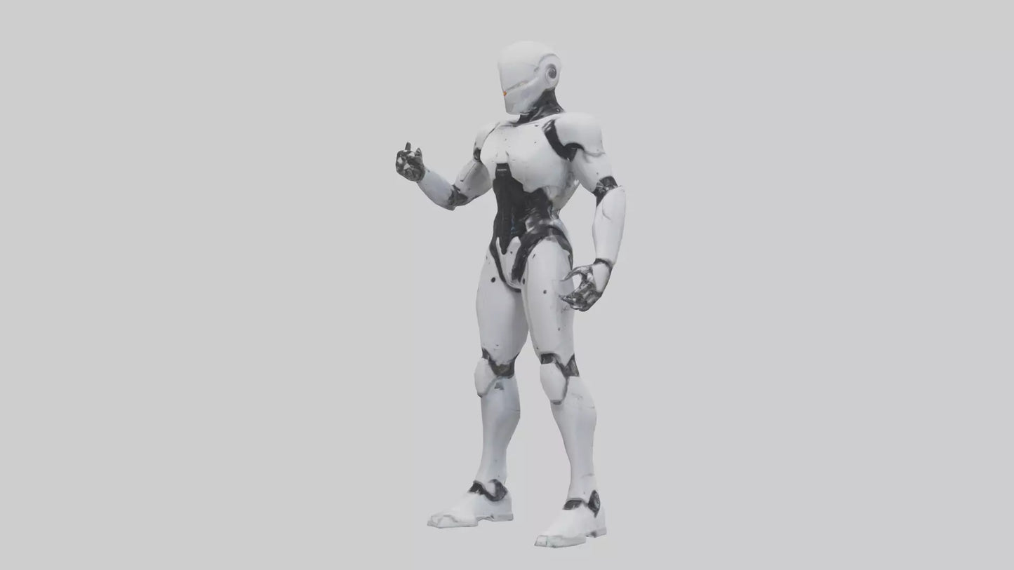 Robot Assassin statue model VR / AR / low-poly