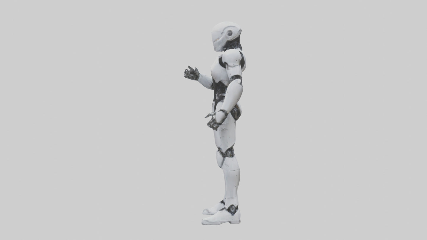 Robot Assassin statue model VR / AR / low-poly
