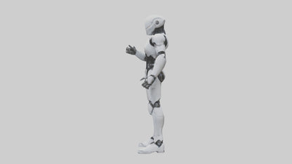 Robot Assassin statue model VR / AR / low-poly