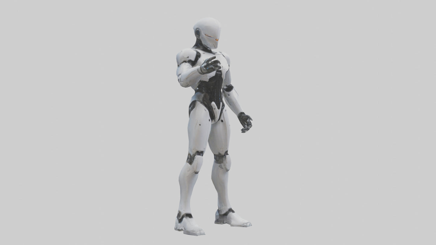Robot Assassin statue model VR / AR / low-poly