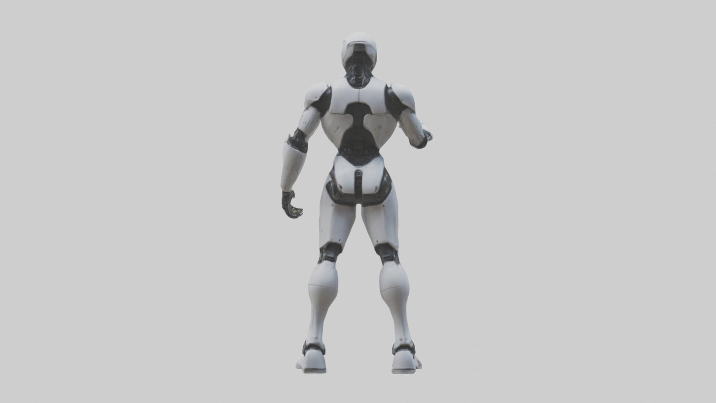 Robot Assassin statue model VR / AR / low-poly