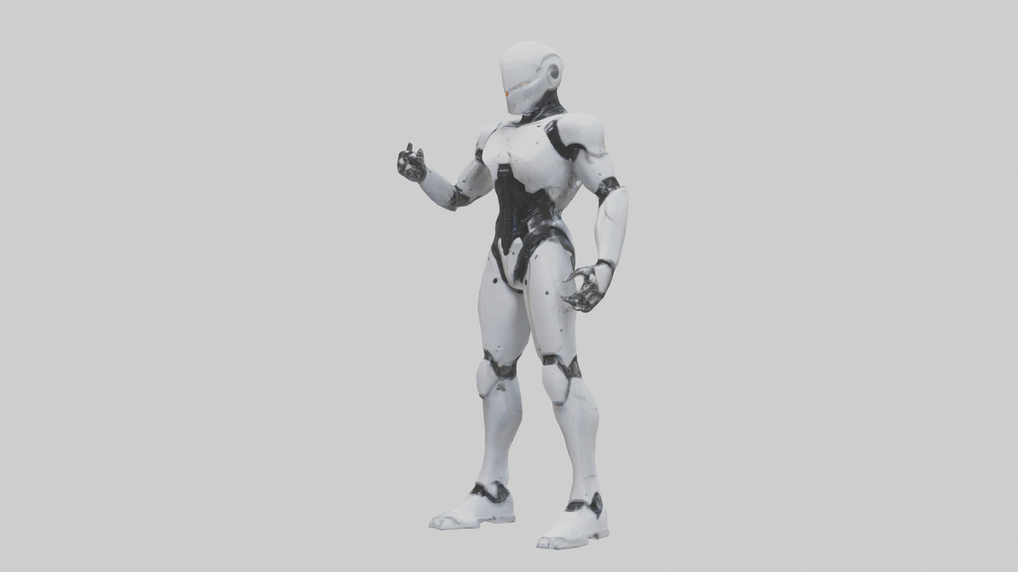 Robot Assassin statue model VR / AR / low-poly