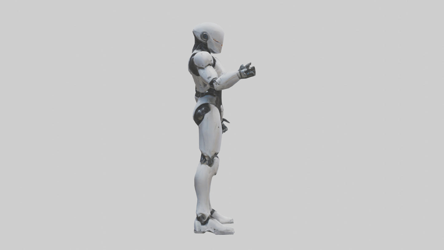 Robot Assassin statue model VR / AR / low-poly